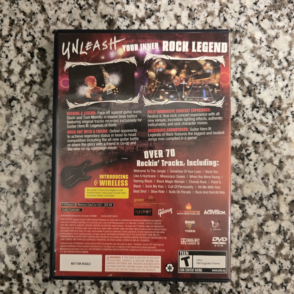 Guitar Hero III: Legends of Rock for PlayStation 2 - Black - Picture 2 of 4